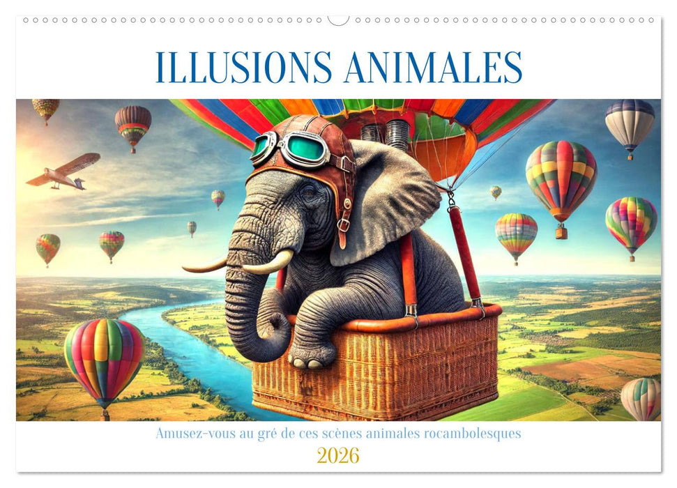 Illusions animales - Amusez-vous au gré de ces scènes animales rocambolesques (CALVENDO Calendrier mensuel 2026)
