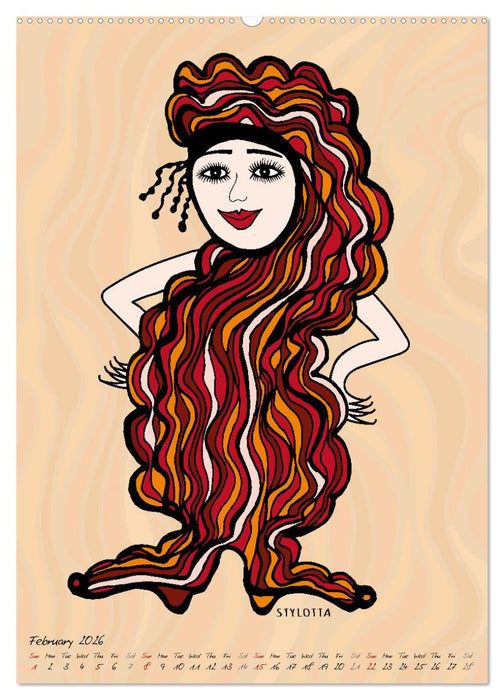 The HAIRSTYLAS Fashion (CALVENDO Monthly Calendar 2026)