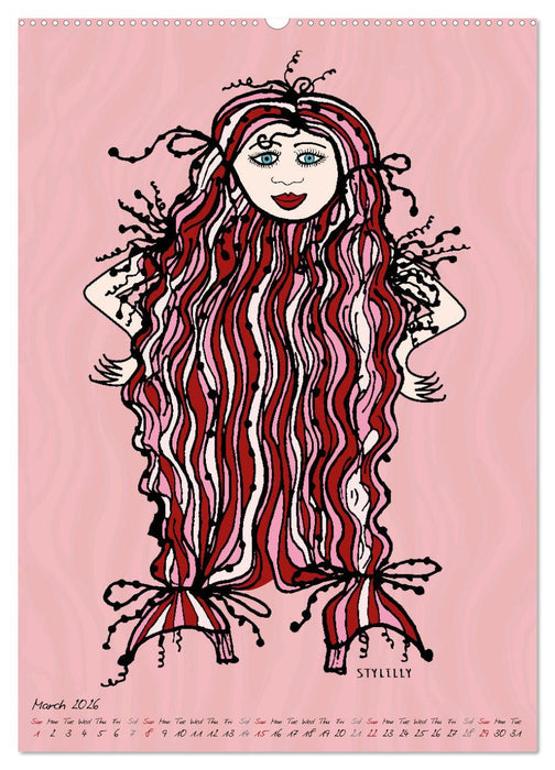 The HAIRSTYLAS Fashion (CALVENDO Monthly Calendar 2026)