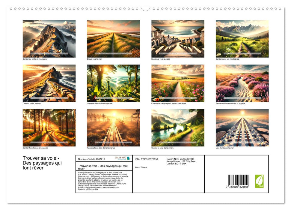 Trouver sa voie - Des paysages qui font rêver (CALVENDO Calendrier supérieur 2026)