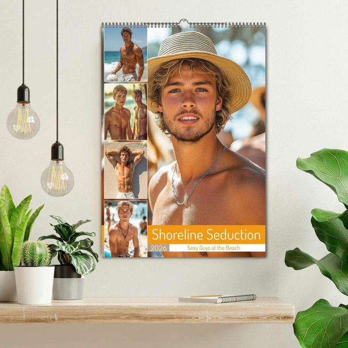 Shoreline Seduction - Sexy Guys at the Beach (CALVENDO Monthly Calendar 2026)