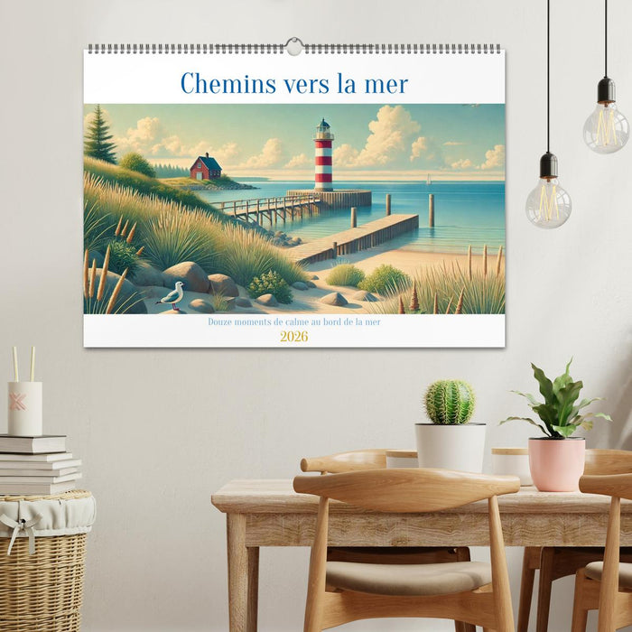 Chemins vers la mer (CALVENDO Calendrier mensuel 2026)