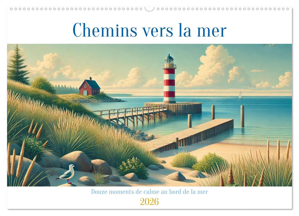 Chemins vers la mer (CALVENDO Calendrier mensuel 2026)