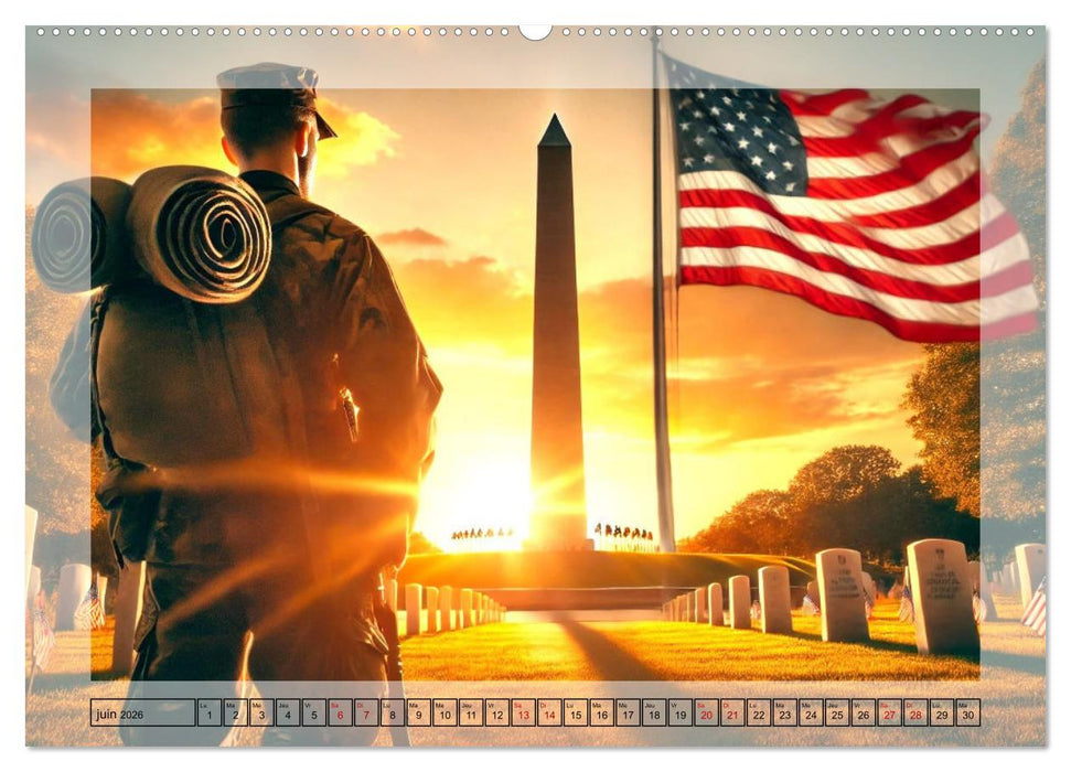 L'esprit américain - Un hommage aux États-Unis. (CALVENDO Calendrier mensuel 2026)