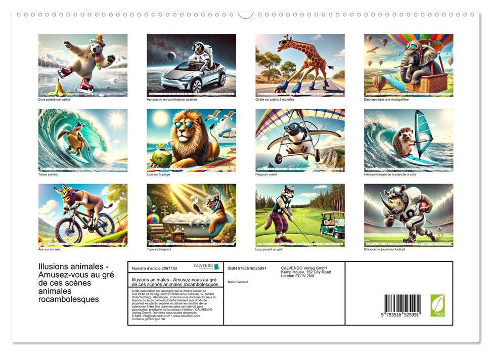 Illusions animales - Amusez-vous au gré de ces scènes animales rocambolesques (CALVENDO Calendrier supérieur 2026)