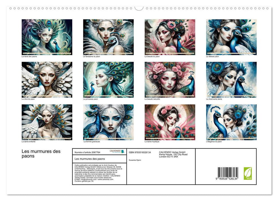 Les murmures des paons (CALVENDO Calendrier supérieur 2026)
