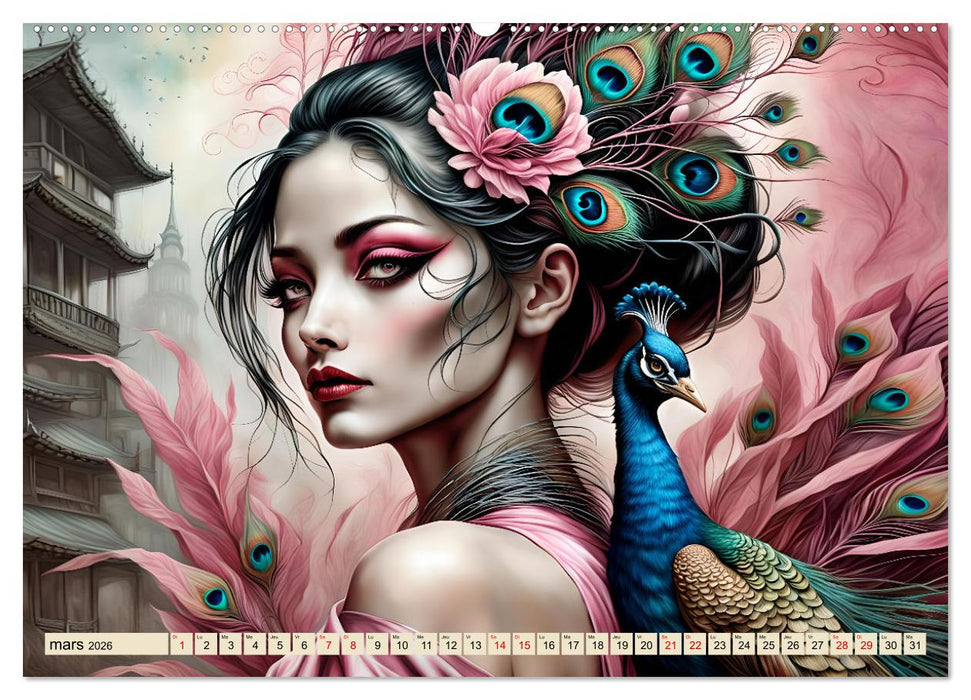 Les murmures des paons (CALVENDO Calendrier supérieur 2026)