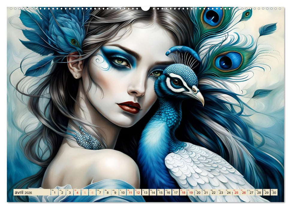 Les murmures des paons (CALVENDO Calendrier supérieur 2026)