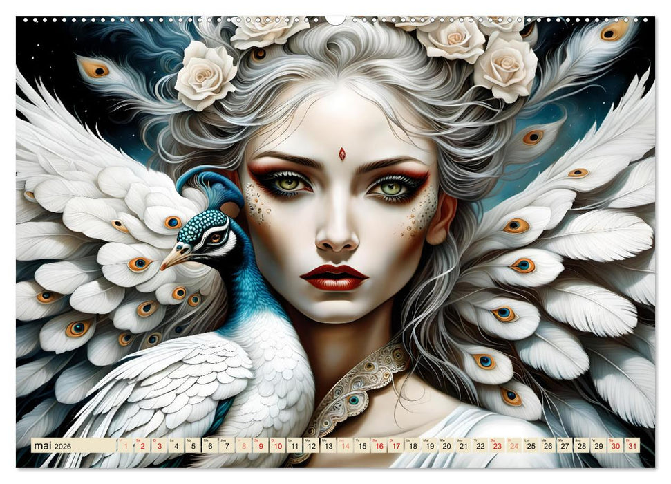 Les murmures des paons (CALVENDO Calendrier supérieur 2026)