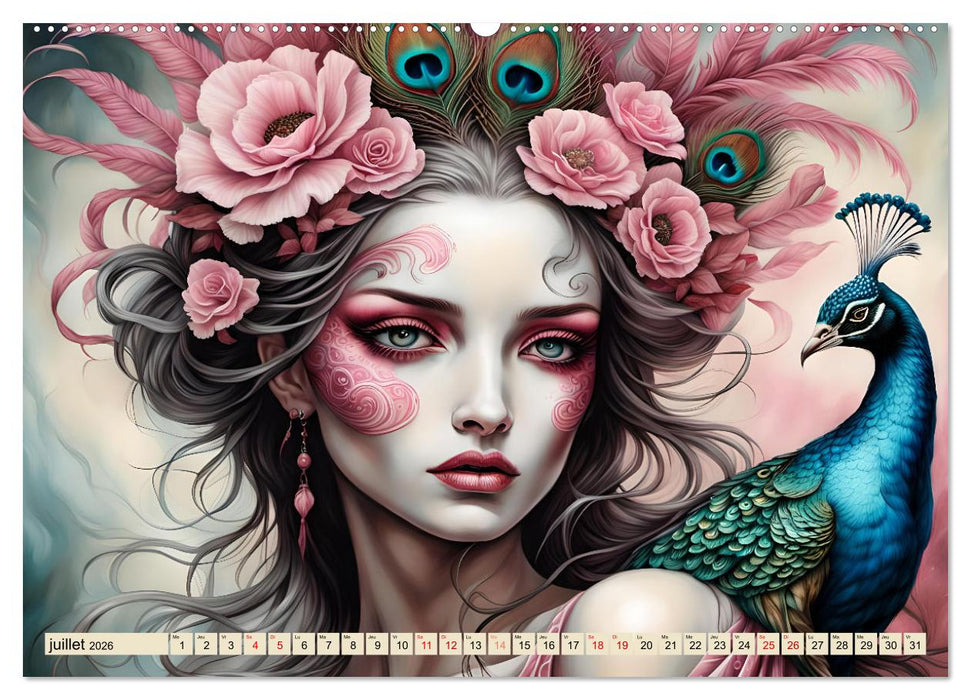 Les murmures des paons (CALVENDO Calendrier supérieur 2026)