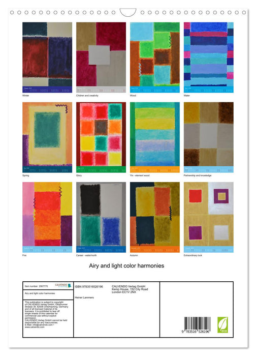 Airy and light color harmonies (CALVENDO Monthly Calendar 2026)