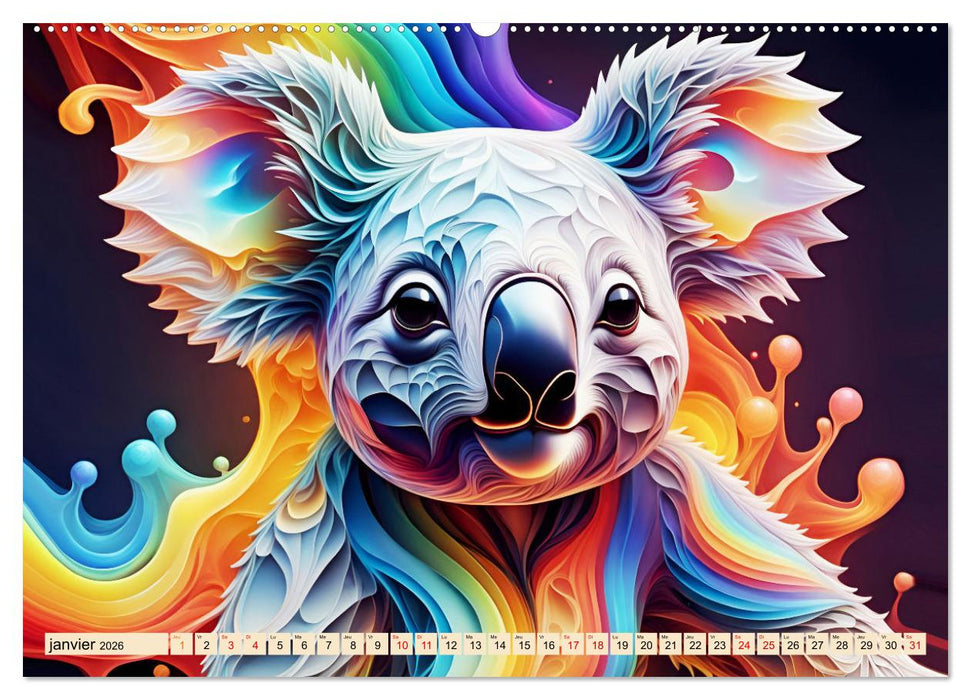 Les fractales animales (CALVENDO Calendrier mensuel 2026)