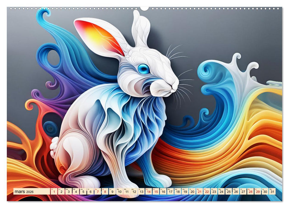 Les fractales animales (CALVENDO Calendrier mensuel 2026)