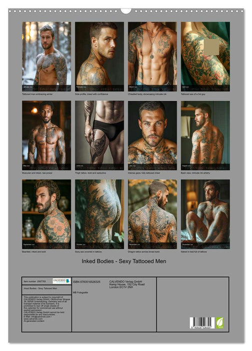 Inked Bodies - Sexy Tattooed Men (CALVENDO Monthly Calendar 2026)