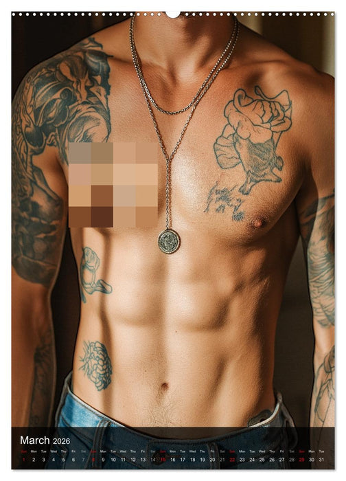 Inked Bodies - Sexy Tattooed Men (CALVENDO Monthly Calendar 2026)