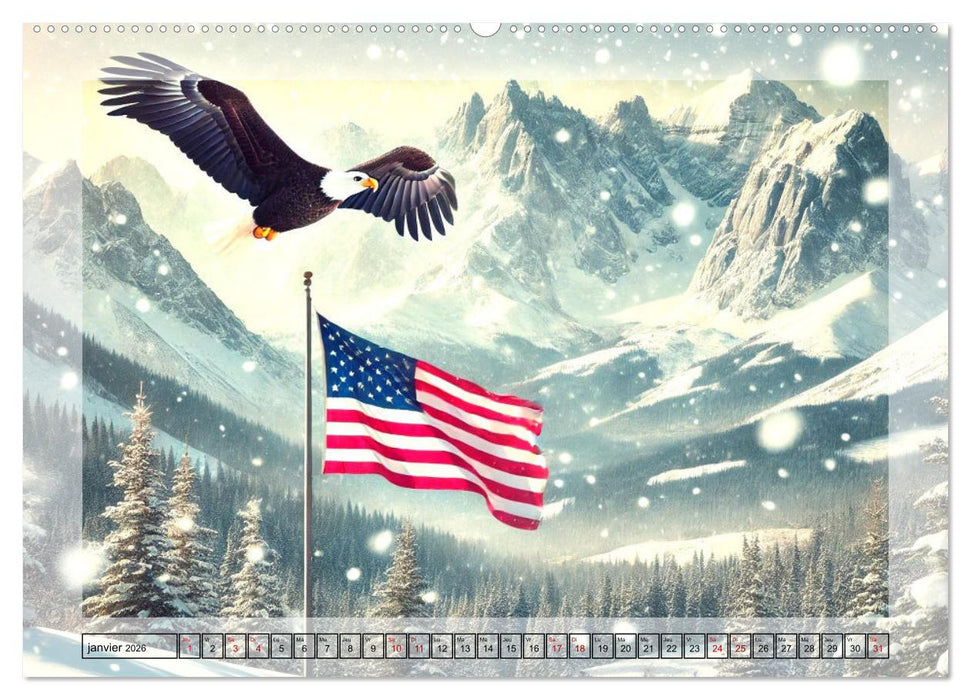 L'esprit américain - Un hommage aux États-Unis. (CALVENDO Calendrier supérieur 2026)