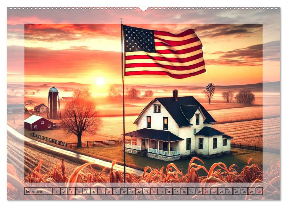 L'esprit américain - Un hommage aux États-Unis. (CALVENDO Calendrier supérieur 2026)