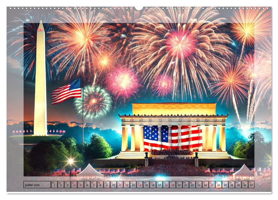 L'esprit américain - Un hommage aux États-Unis. (CALVENDO Calendrier supérieur 2026)