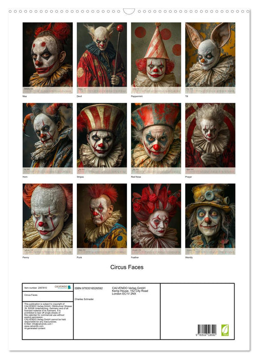 Circus Faces (CALVENDO Monthly Calendar 2026)