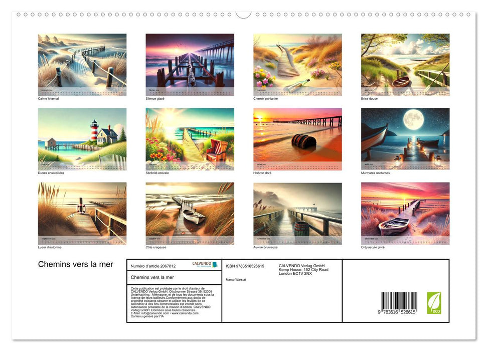 Chemins vers la mer (CALVENDO Calendrier supérieur 2026)