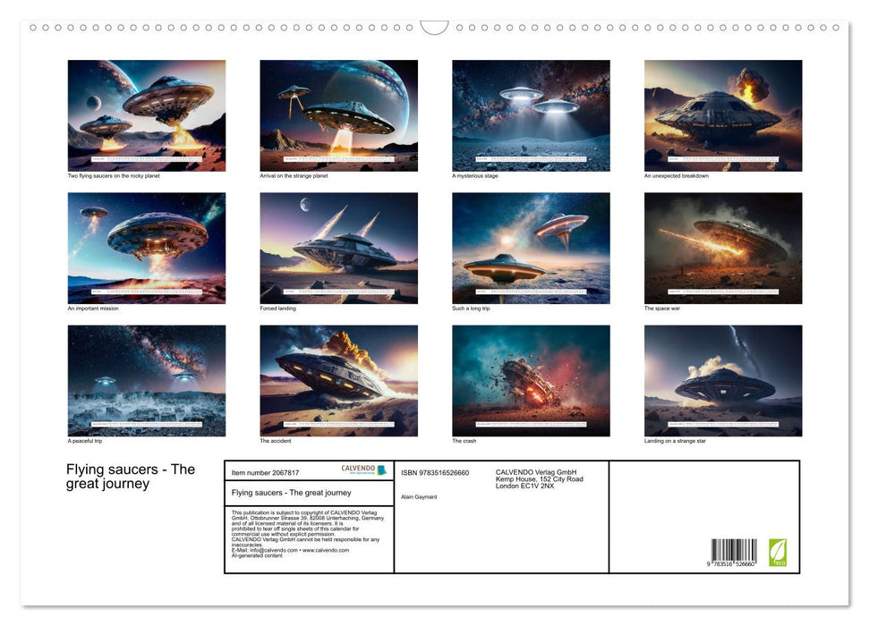 Flying saucers - The great journey (CALVENDO Monthly Calendar 2026)