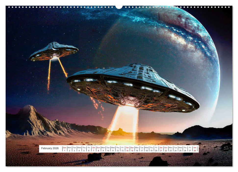 Flying saucers - The great journey (CALVENDO Monthly Calendar 2026)