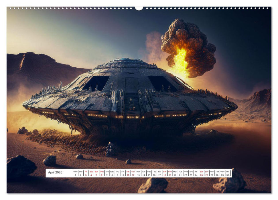 Flying saucers - The great journey (CALVENDO Monthly Calendar 2026)