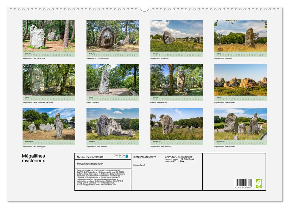 Mégalithes mystérieux (CALVENDO Calendrier mensuel 2026)