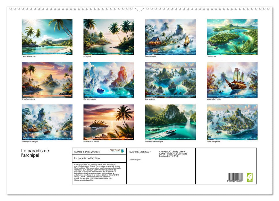 Le paradis de l'archipel (CALVENDO Calendrier mensuel 2026)