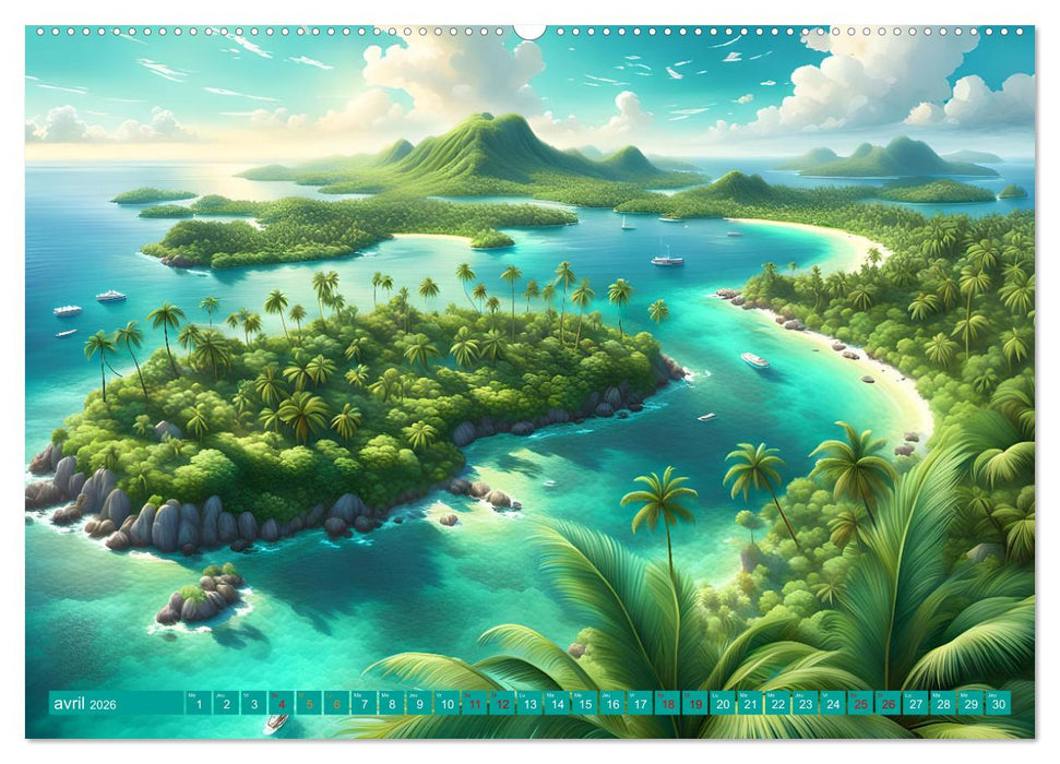 Le paradis de l'archipel (CALVENDO Calendrier mensuel 2026)