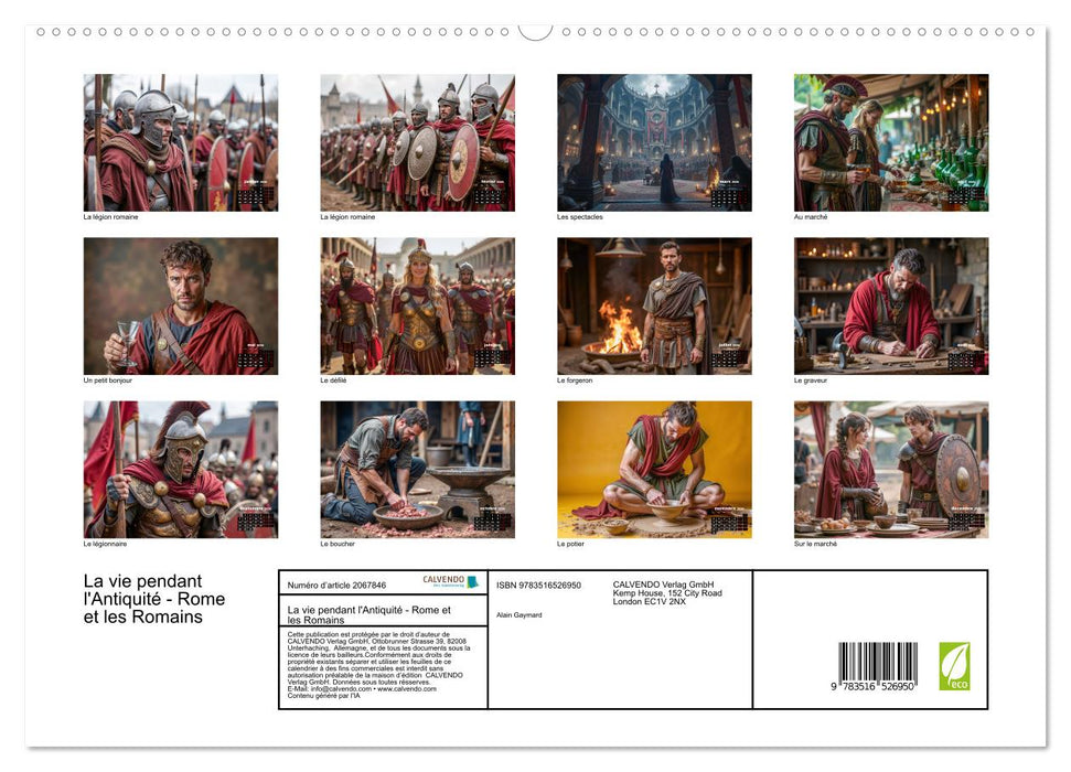 La vie pendant l'Antiquité - Rome et les Romains (CALVENDO Calendrier supérieur 2026)