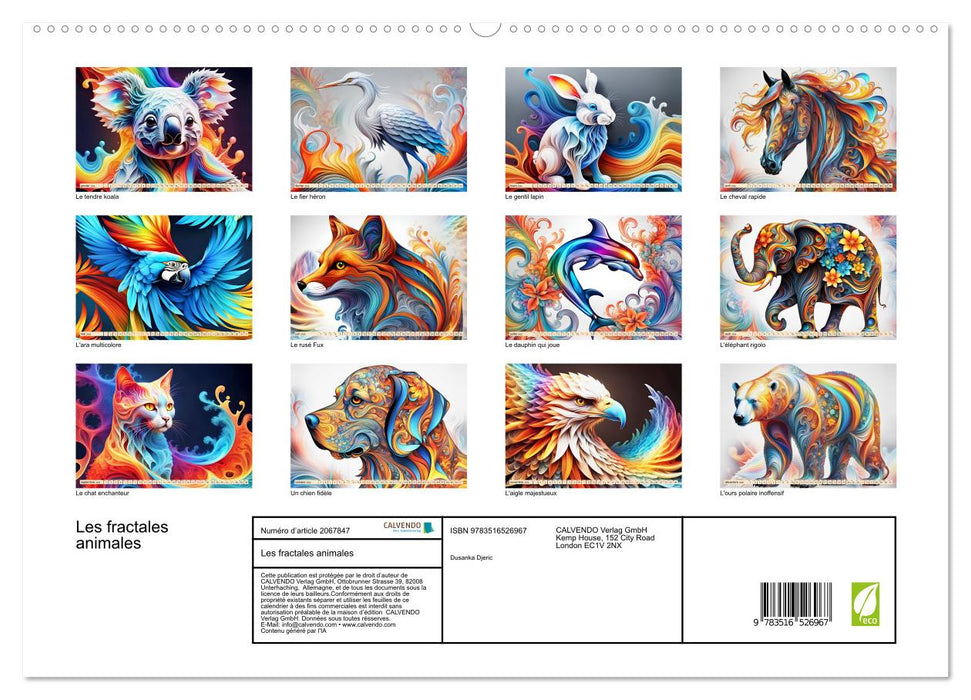 Les fractales animales (CALVENDO Calendrier supérieur 2026)