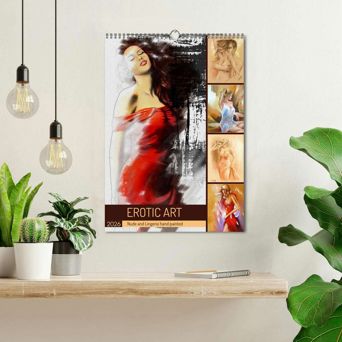 Erotic Art - Nude and Lingerie hand painted (CALVENDO Monthly Calendar 2026)