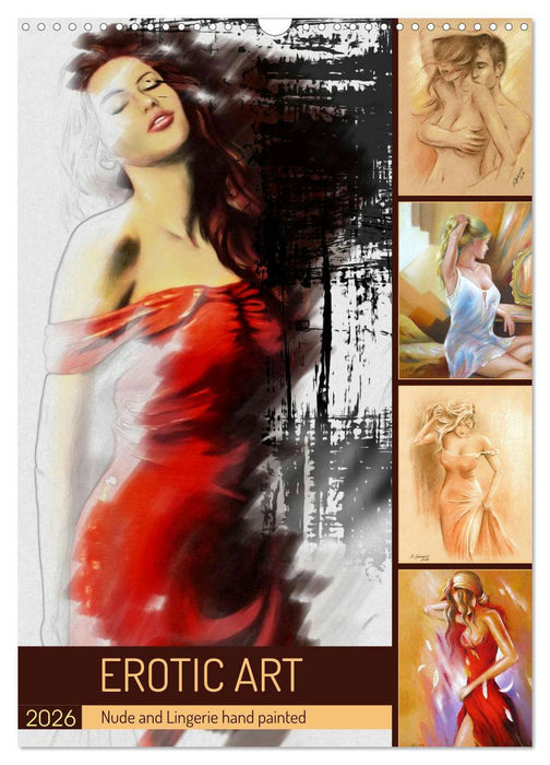 Erotic Art - Nude and Lingerie hand painted (CALVENDO Monthly Calendar 2026)