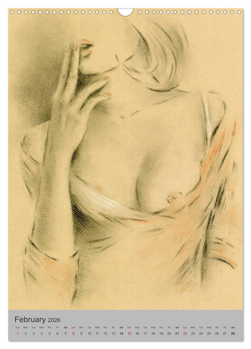 Erotic Art - Nude and Lingerie hand painted (CALVENDO Monthly Calendar 2026)