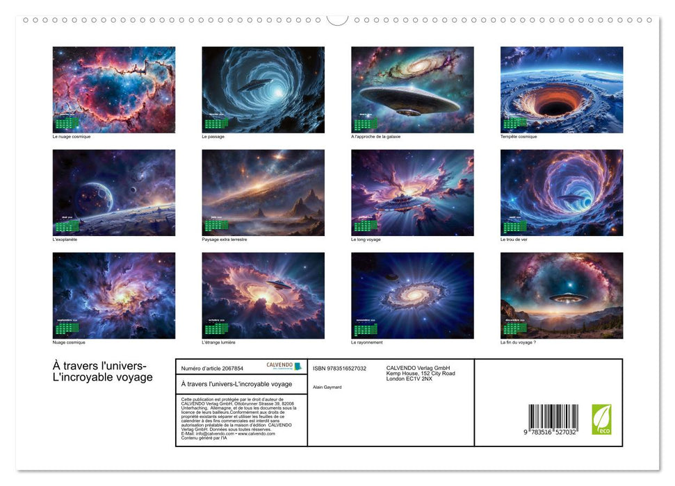 À travers l'univers-L'incroyable voyage (CALVENDO Calendrier supérieur 2026)