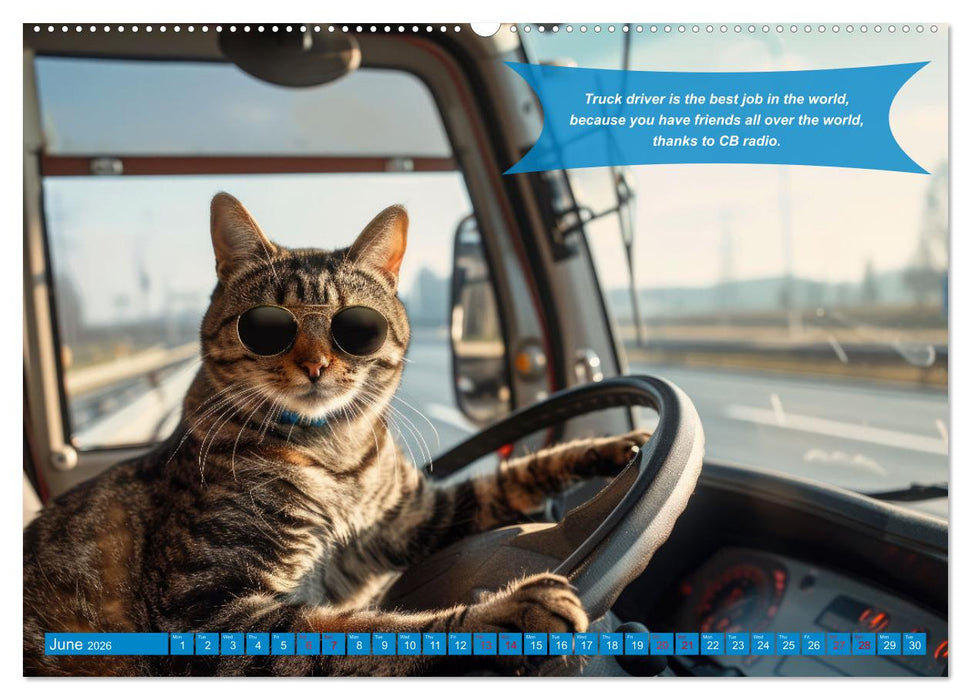 Funny charming animals as truck drivers (CALVENDO Monthly Calendar 2026)