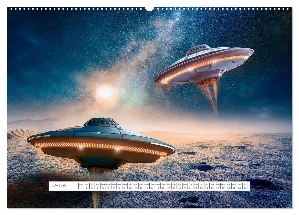 Flying saucers - The great journey (CALVENDO Premium-Calendar 2026)