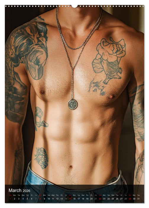 Inked Bodies - Sexy Tattooed Men (CALVENDO Premium-Calendar 2026)