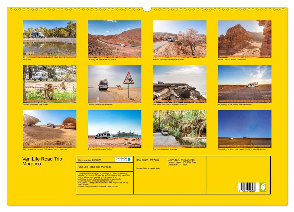 Van Life Road Trip Morocco (CALVENDO Monthly Calendar 2026)