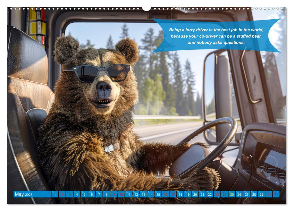 Funny charming animals as truck drivers (CALVENDO Premium-Calendar 2026)