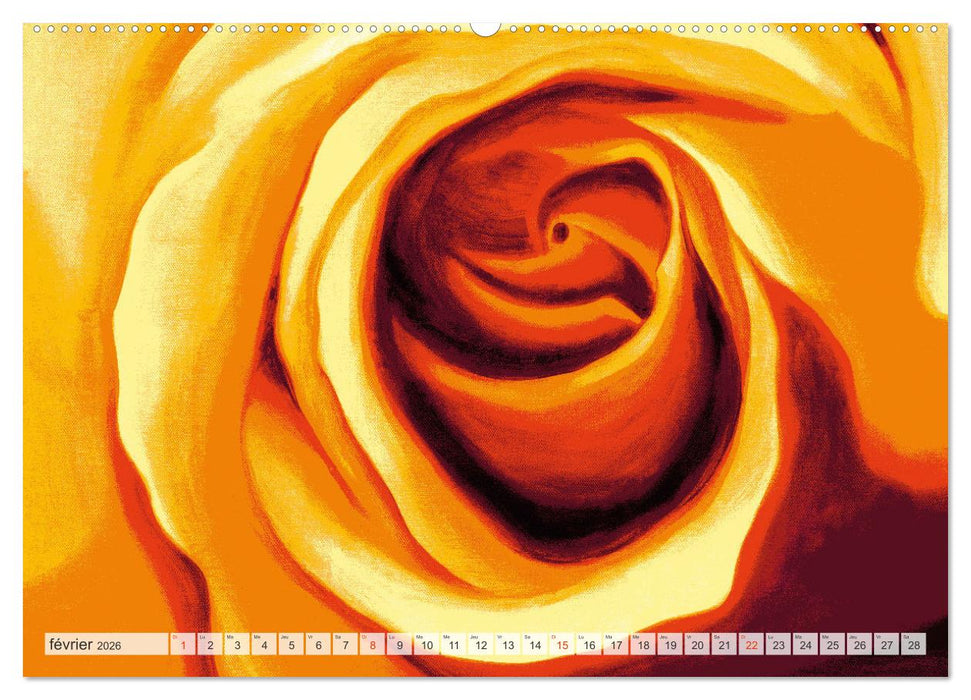 Roses peintes (CALVENDO Calendrier mensuel 2026)