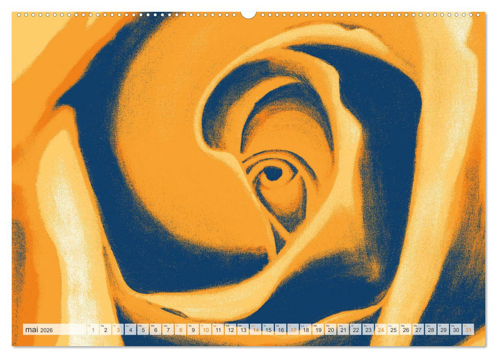 Roses peintes (CALVENDO Calendrier mensuel 2026)