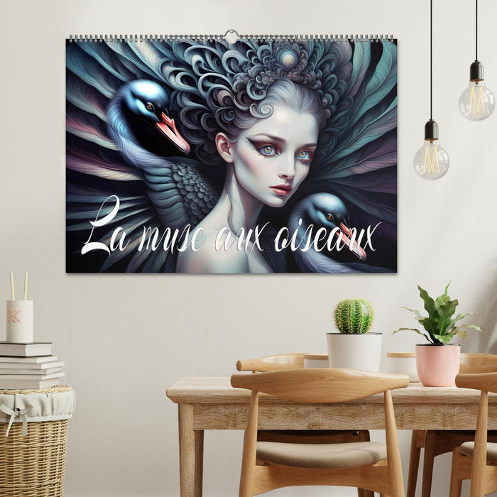 La muse aux oiseaux (CALVENDO Calendrier mensuel 2026)