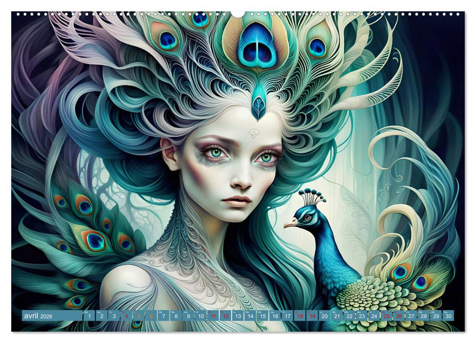 La muse aux oiseaux (CALVENDO Calendrier mensuel 2026)