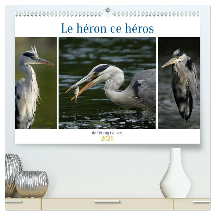 Le héron ce héros de l'étang Colbert (CALVENDO Calendrier supérieur 2026)