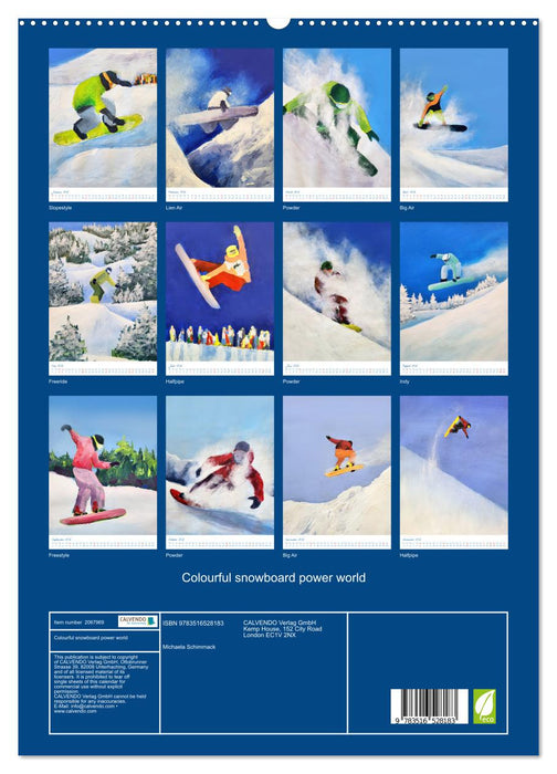 Colourful snowboard power world (CALVENDO Premium-Calendar 2026)