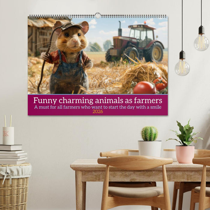 Funny charming animals as farmers (CALVENDO Monthly Calendar 2026)