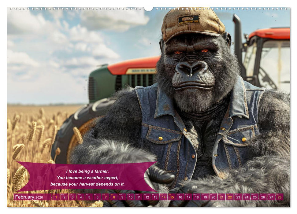 Funny charming animals as farmers (CALVENDO Monthly Calendar 2026)