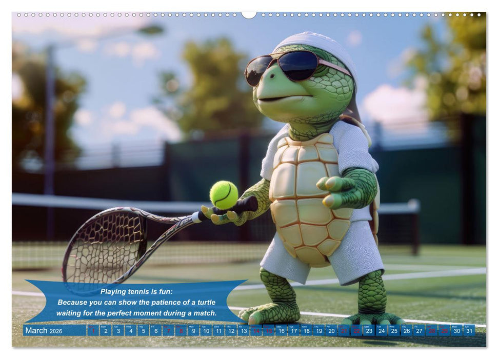 Funny animals as tennis players (CALVENDO Monthly Calendar 2026)